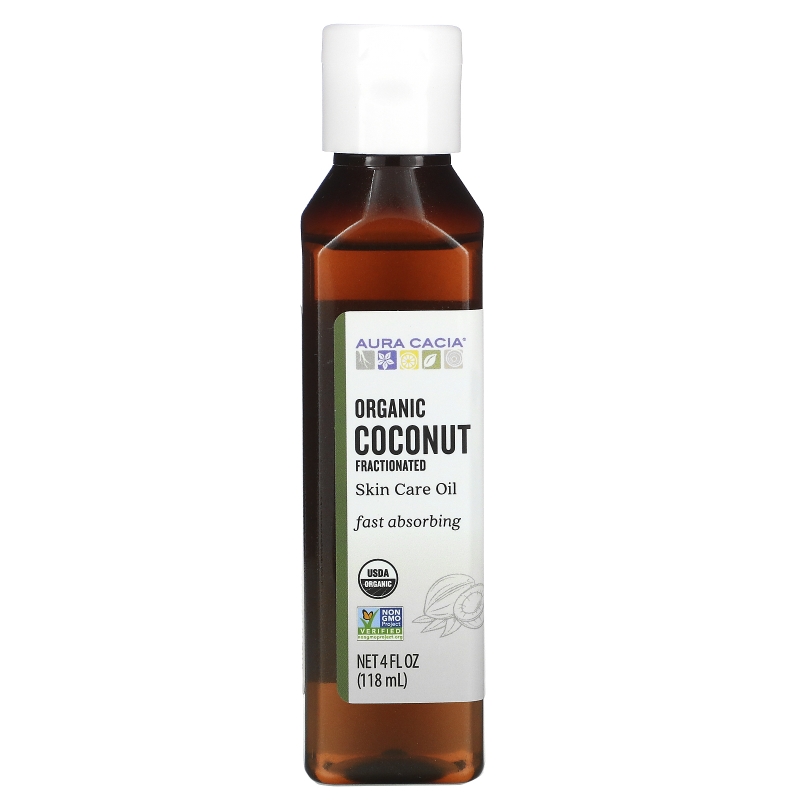 Aura Cacia, Organic Skin Care Oil, Coconut Oil, Fractionated, 4 fl oz (118 ml)