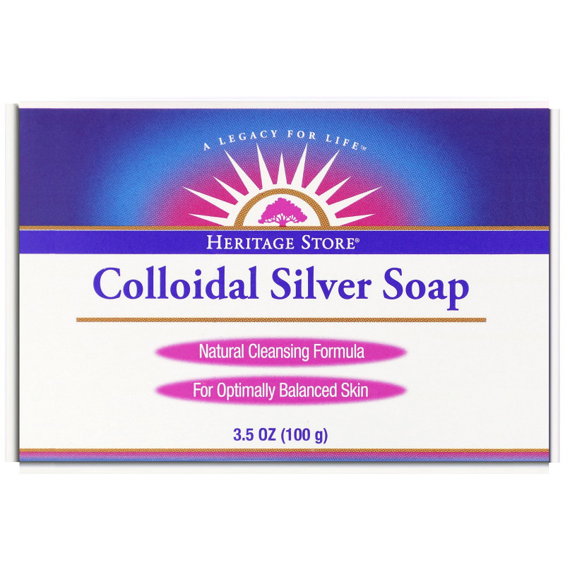 Heritage Store, Мыло Colloidal Silver Soap, 100 г