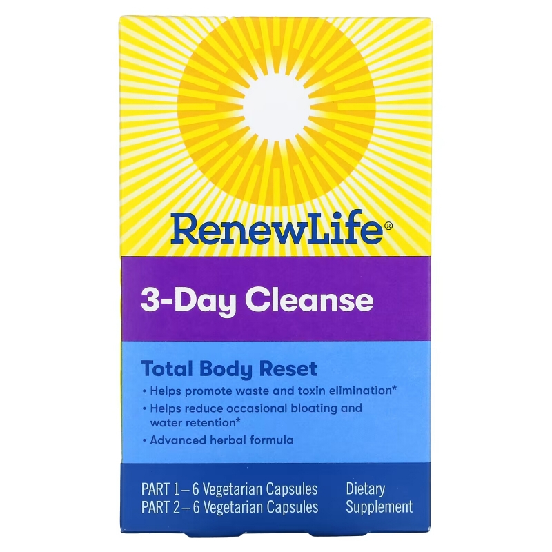 Renew Life, 3-Day Cleanse, Total Body Reset, 12 Vegetarian Capsules