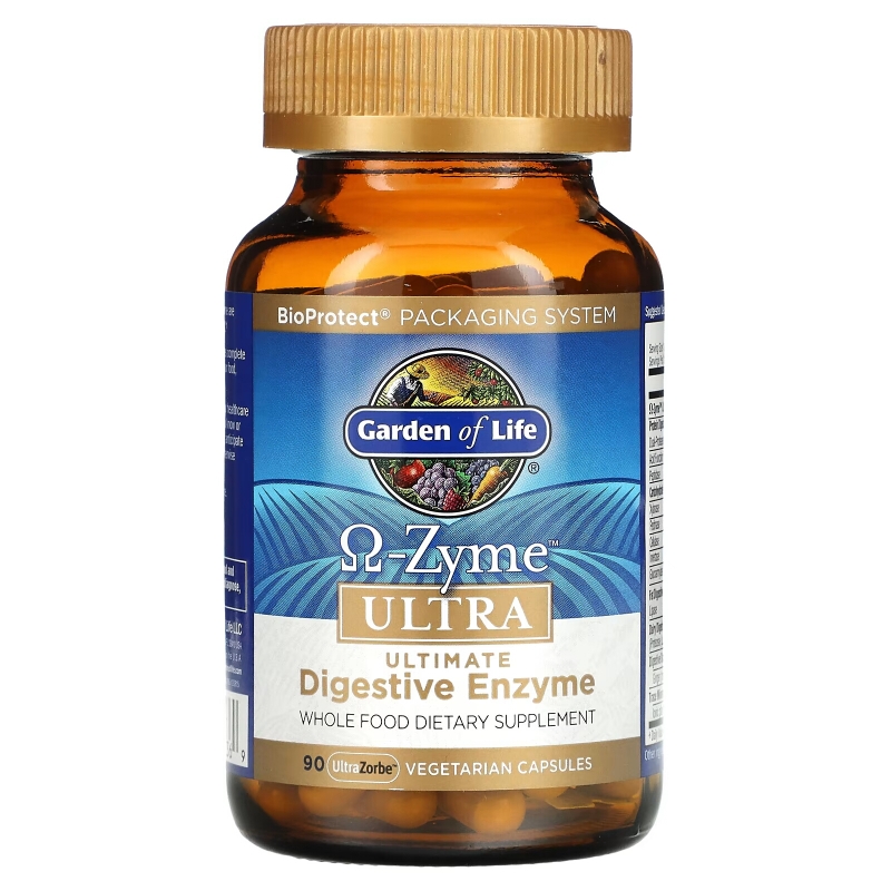 Garden of Life O-Zyme ультра наилучший комплекс пищеварительных ферментов 90 растительных капсул
