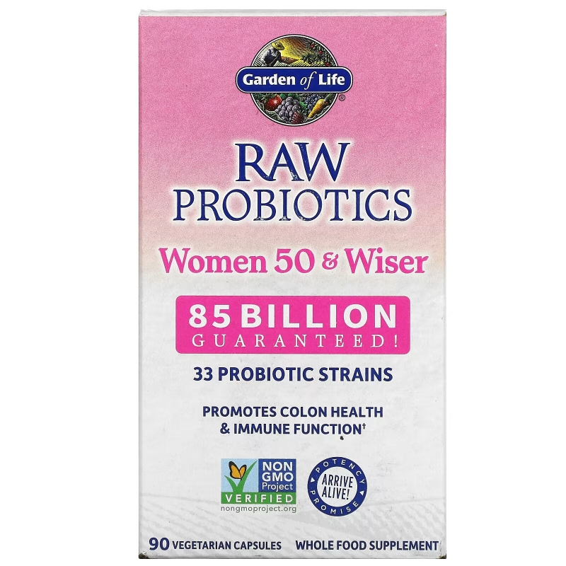Garden of Life RAW Пробиотики для женщин 50 лет и старше 90 овощных капсул