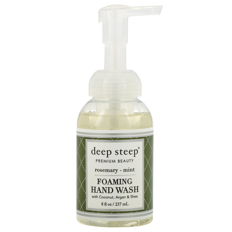 Deep Steep Пенящееся средство для мытья рук розмарин - мята, для очищения и питания кожи,  8 жидких унций (237 мл)