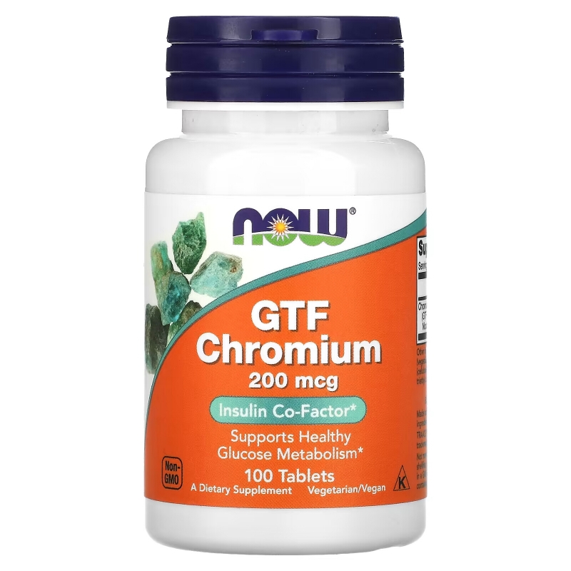 NOW Foods, GTF Chromium, 200 mcg, 100 Tablets