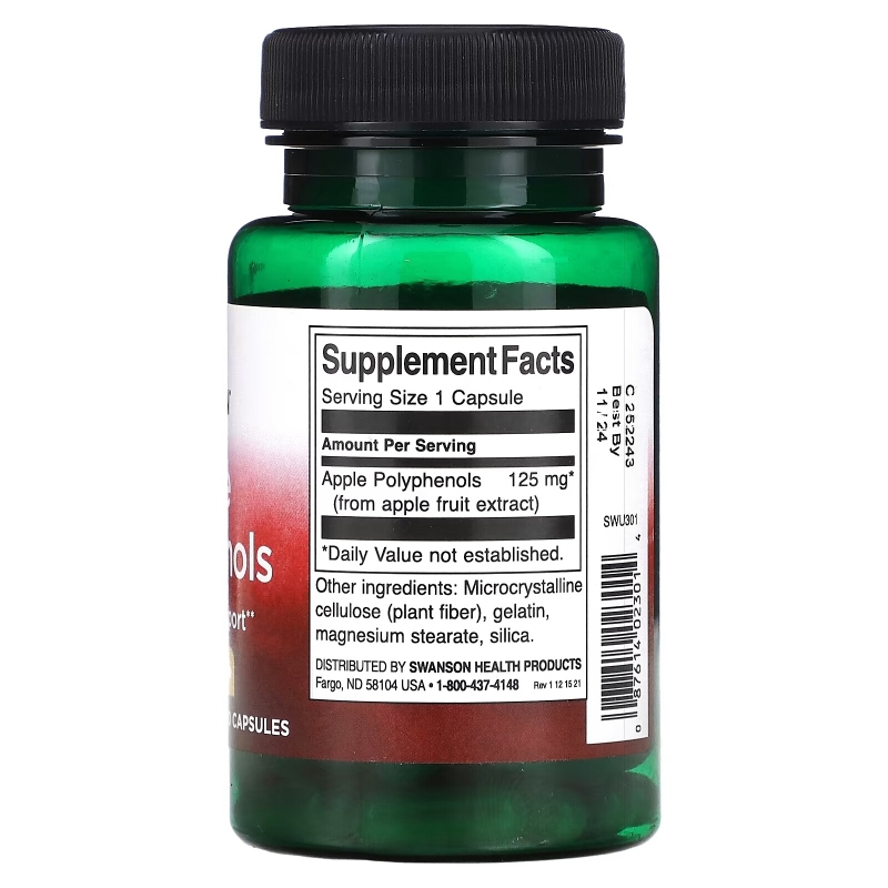 Swanson, Apple Polyphenols, 125 mg, 60 Capsules