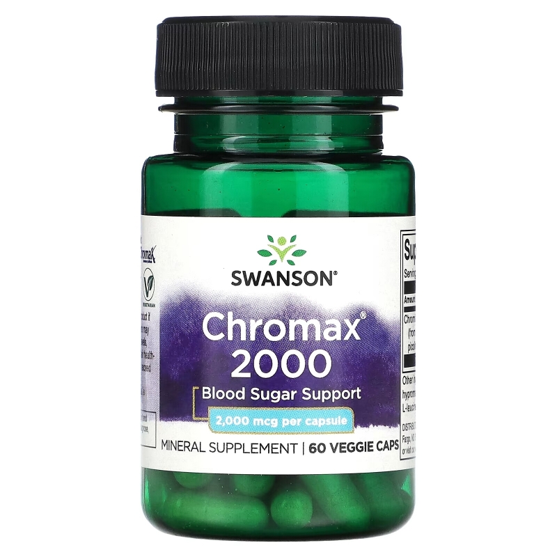 Swanson, Chromax 2000, 2000 мкг, 60 растительных капсул