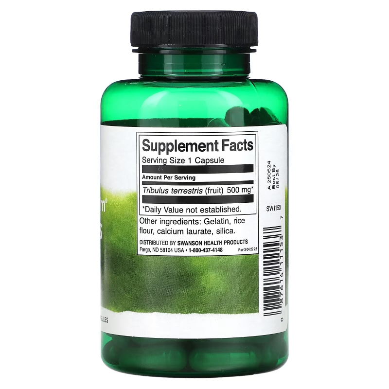 Swanson, Full Spectrum Tribulus Fruit, 500 mg, 90 Capsules