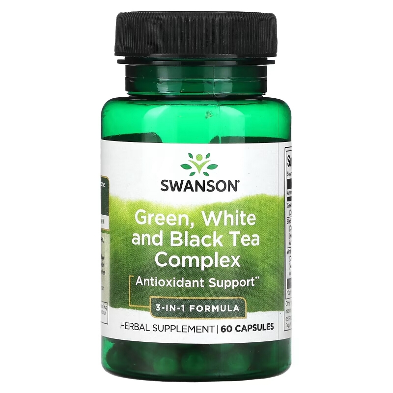 Swanson, Green, White and Black Tea Complex, 60 Capsules
