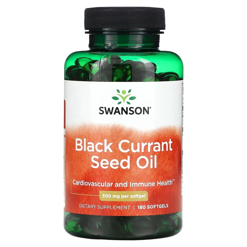 Swanson, Масло семян черной смородины, 500 мг, 180 капсул