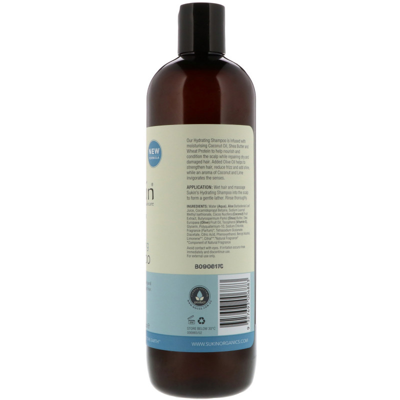 Sukin, Hydrating Shampoo, Dry and Damaged Hair, 16.9 fl oz (500 ml)